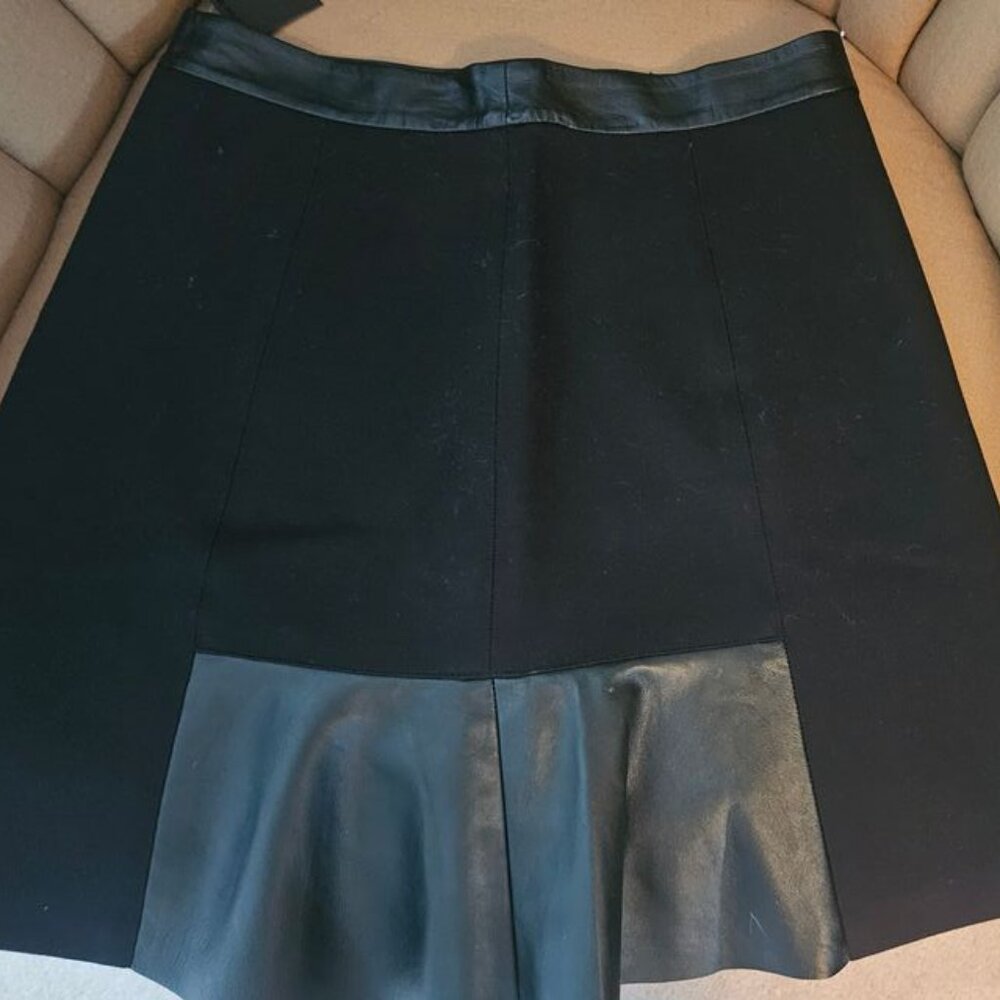 Club Monaco knit skirt with faux leather detailing